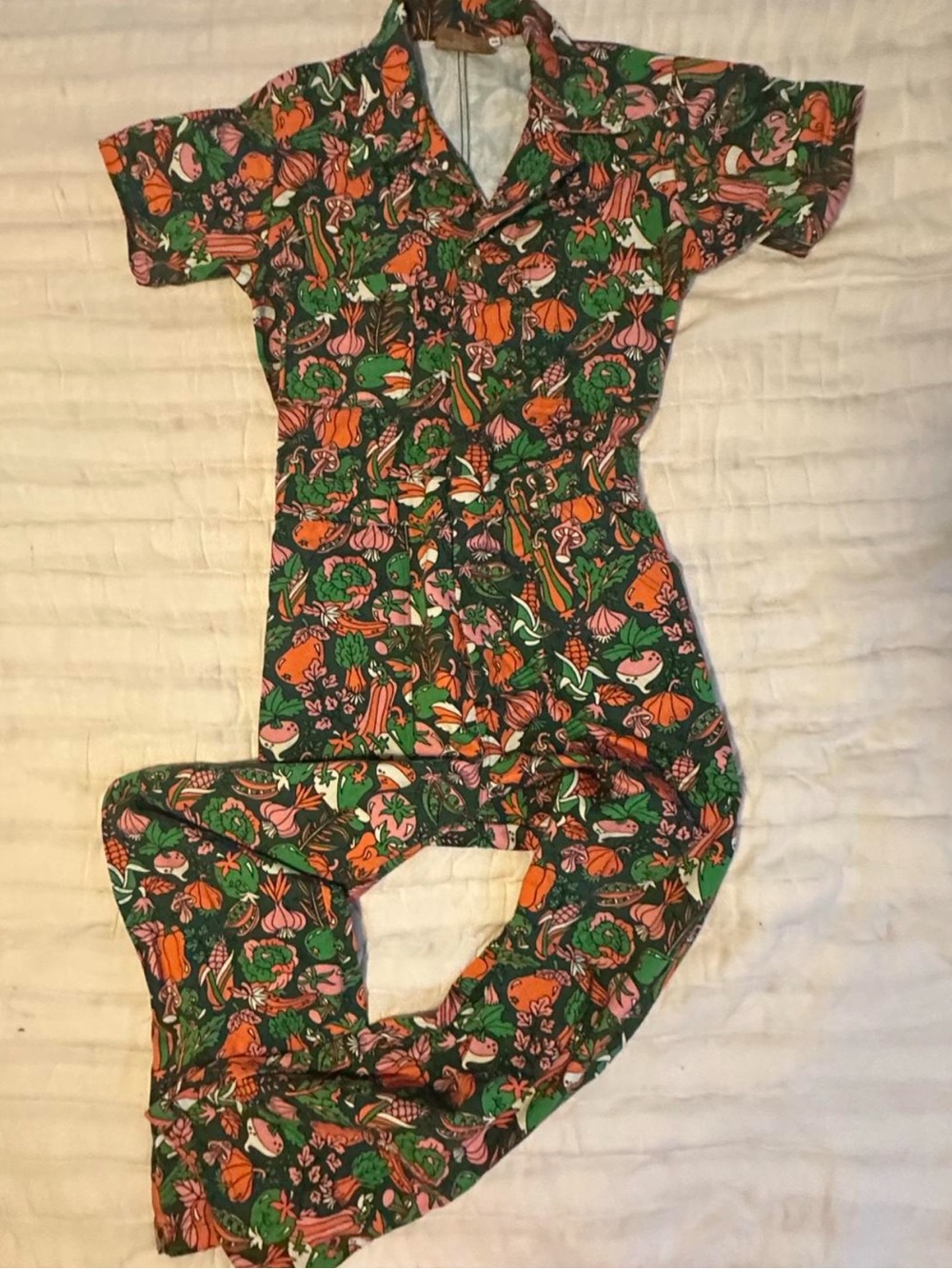 Big Bud Kitchen Collection Veggie Print Jumpsuit